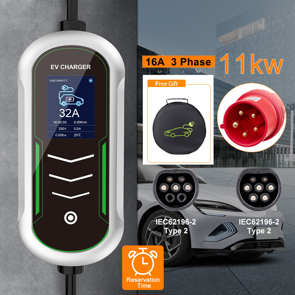 Type 2 Portable Ev Charger 11Kw Cee - เครื่องชาร์จรถยนต์ไฟฟ้าแบบพกพา IPENGEN 11KW รุ่น Type2 IEC62196-2