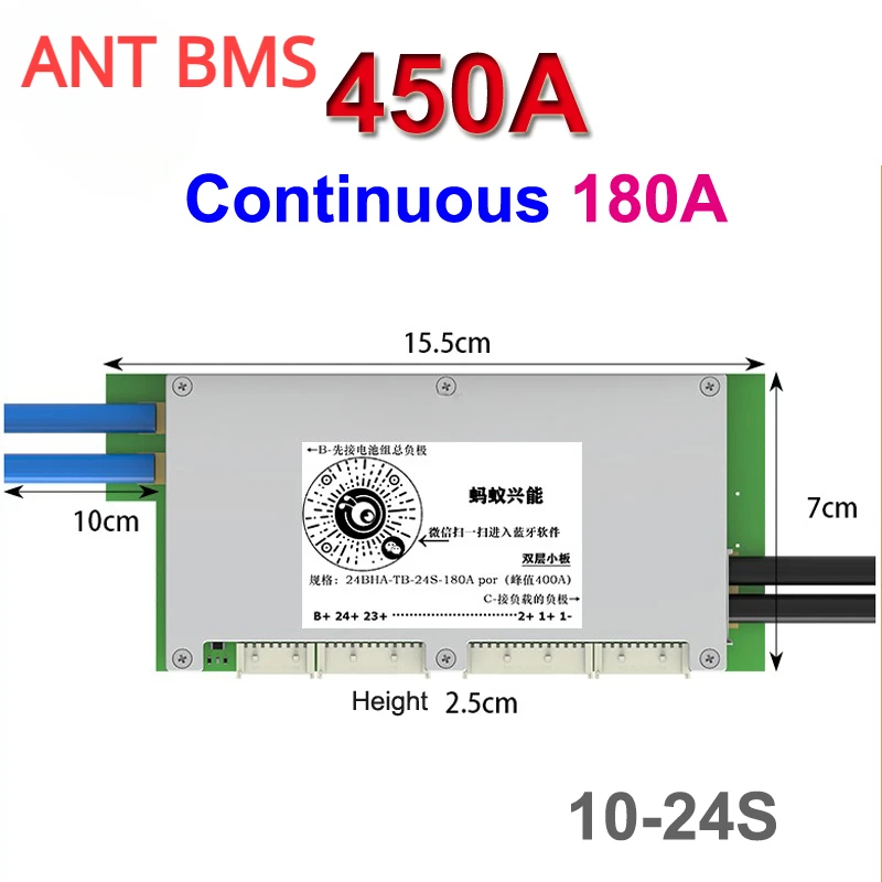 Smart Bms 24S 200A Bluetooth Lifepo4 - บอร์ดป้องกันแบตเตอรี่แบบสมดุล Ant Smart BMS Bluetooth สำหรับแบตเตอรี่