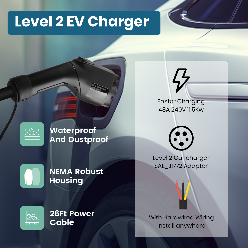เครื่องชาร์จรถยนต์ไฟฟ้า Junsun - J1772 Evse 32A Level 2 Charger บทวิจารณ์และราคา