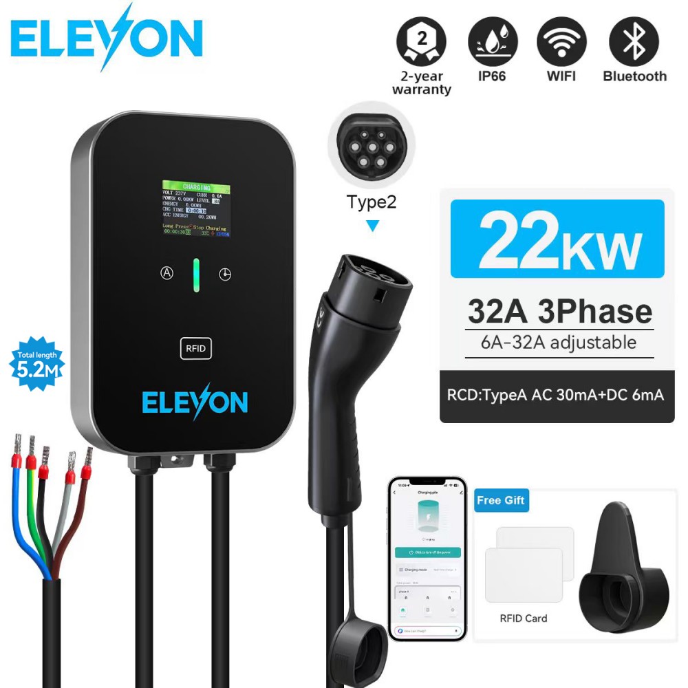 สถานีชาร์จรถยนต์ไฟฟ้า ELEVON E - Ev Charger Type 2 22Kw 32A 3 Phase บทวิจารณ์และราคา